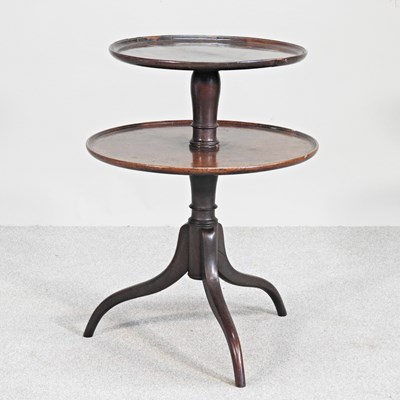 Lot 322 - A 19th century mahogany two tier dumb waiter,...