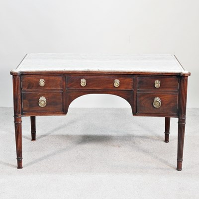 Lot 270 - A 19th century French writing desk, of concave...