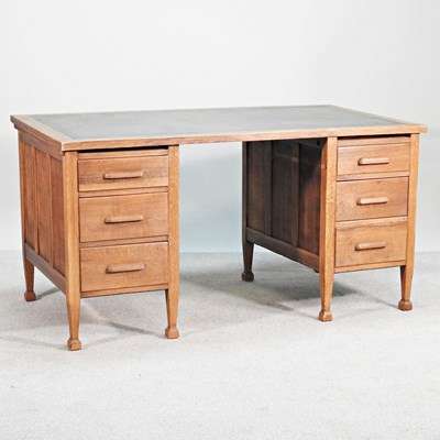 Lot 509 - A mid 20th century pedestal desk, with an...