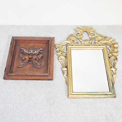 Lot 602 - A gilt framed wall mirror, 58 x 73cm, together...