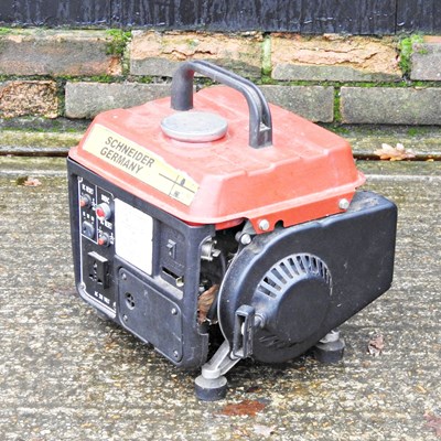 Lot 455 - A Schneider petrol generator, 34cm wide