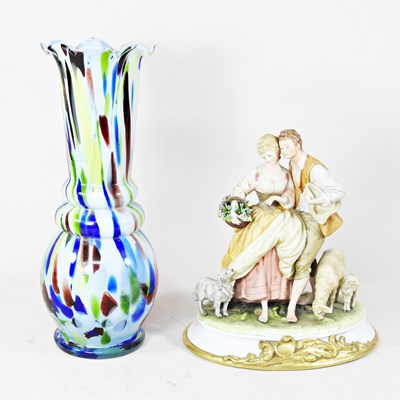 Lot 737 - A Capodimonte figure group, together with a...