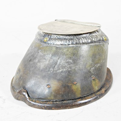 Lot 41 - An Edwardian silver mounted taxidermy horses...