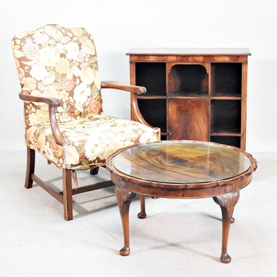 Lot 211 - A Gainsborough style open armchair, together...