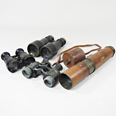 Lot 632 - An early 20th century leather clad brass cased...