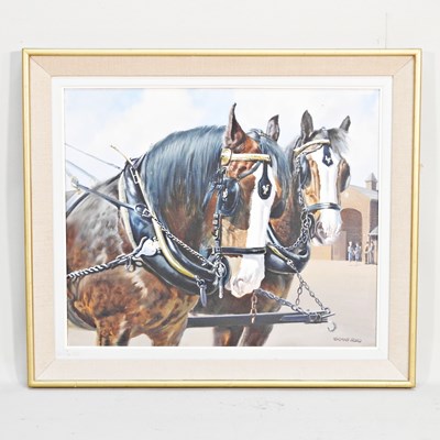 Lot 66 - Norman Hoad, 1923-2014, two heavy horses,...