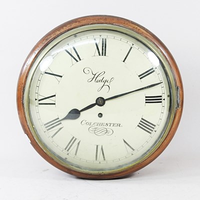 Lot 11 - A 19th century mahogany cased dial clock, the...