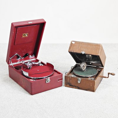Lot 269 - A mid 20th century HMV portable gramophone,...