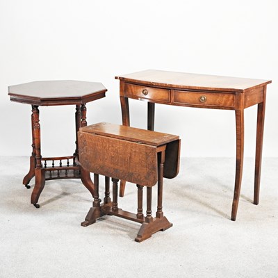 Lot 245 - An Edwardian occasional table, together with a...