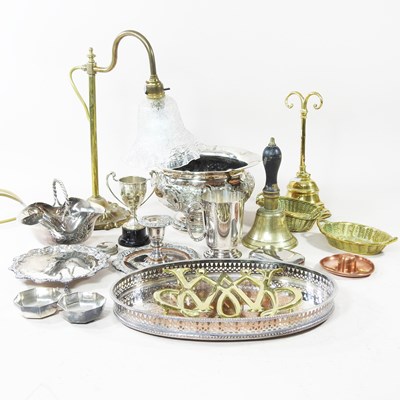 Lot 288 - A brass desk lamp, together with a collection...
