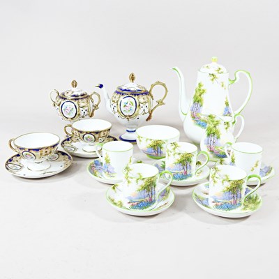 Lot 231 - An Aynsley Bluebell Time coffee set, stamped...