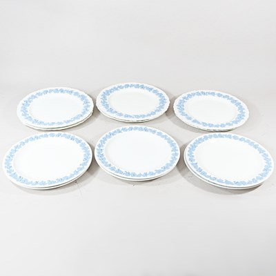 Lot 317 - A set of twelve Wedgwood embossed Queensware...