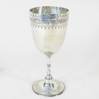Lot 37 - A Victorian silver goblet, with an engraved...