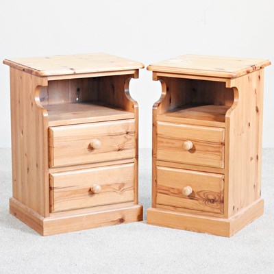 Lot 559 - A pine bedside chest, 45cm wide, together with...