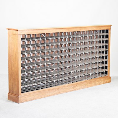 Lot 115 - A large hand made light oak wine rack, to hold...