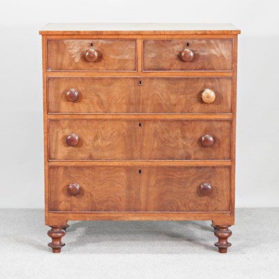 Lot 646 - A Victorian mahogany chest of drawers, on...