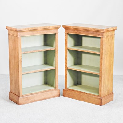 Lot 716 - A pair of hand made burr oak dwarf open...