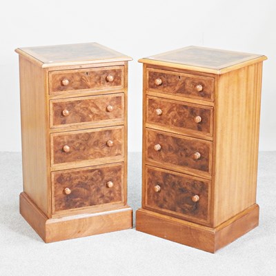 Lot 300A - A pair of hand made burr walnut bedside chests,...
