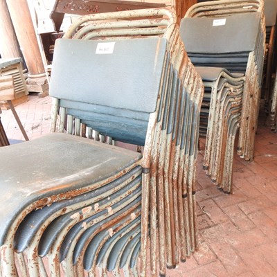 Lot 81 - A set of twenty stacking metal chairs