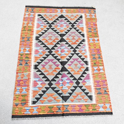Lot 154 - A kilim rug, with coloured diamonds, 150 x 100cm