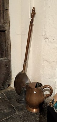 Lot 780 - A Victorian copper jug and warming pan (2)
