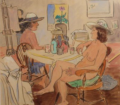 Lot 362 - English School, 20th century, life drawing...