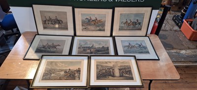 Lot 407 - A set of three lithographs of 1845 cavalry...