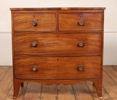 Lot 628 - A 19th Century mahogany bow front chest of...