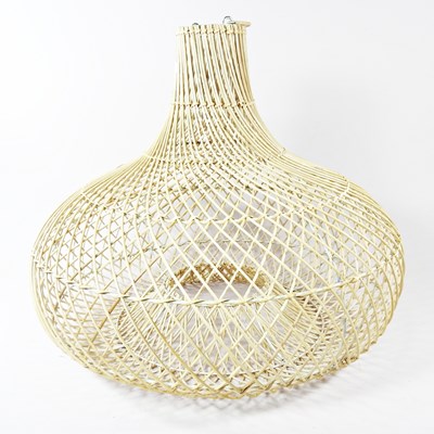Lot 187 - A woven wicker lampshade, 49m high