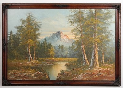 Lot 401 - English school, 20th century wooded landscape,...