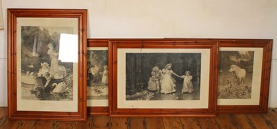 Lot 412 - Four large traditional prints, each housed in...