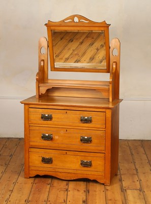 Lot 539 - An Edwardian satinwood dressing chest of drawers