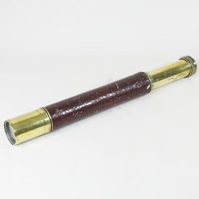 Lot 409 - A brass single drawer telescope, W. Ottway &...