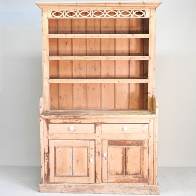 Lot 152 - A 19th century Irish pine dresser, with a...