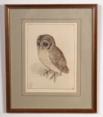 Lot 360 - After Albrecht Durer, Owl, lithograph, 20.5cm...