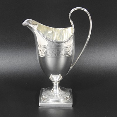 Lot 180 - A George III silver cream jug, of pedestal...