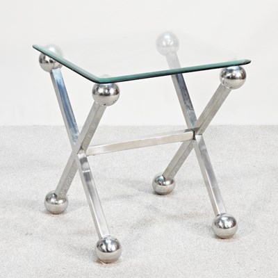 Lot 186 - A contemporary glass top occasional table, on...