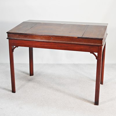 Lot 429 - A George III mahogany clerk's desk, with a...