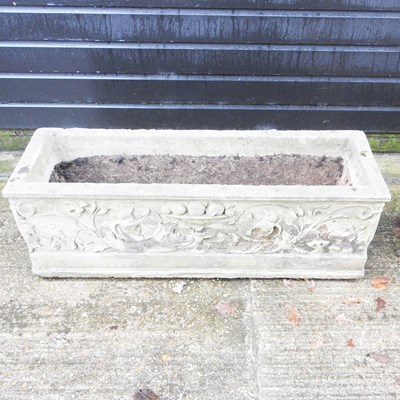 Lot 38 - A large reconstituted stone garden trough