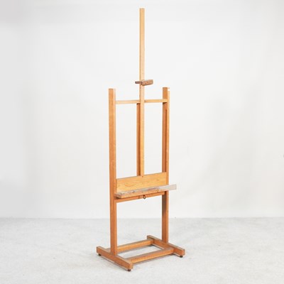 Lot 297 - A large pine adjustable artist's easel, 187cm...