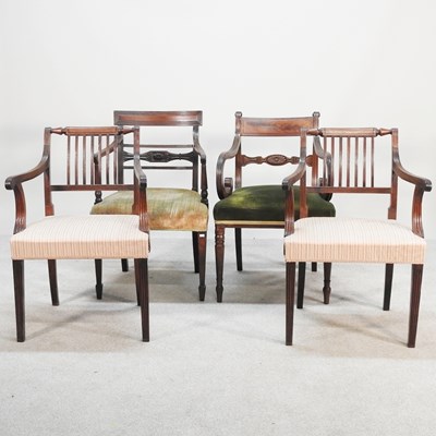 Lot 334 - A pair of 19th century elbow chairs, together...