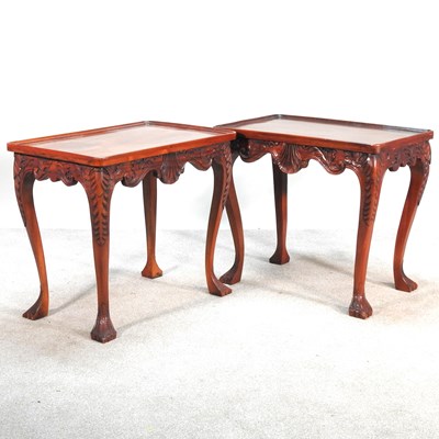 Lot 719 - A pair of Georgian style carved side tables,...