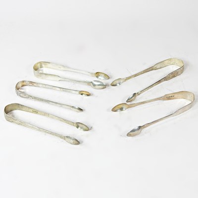 Lot 527 - A pair of George III silver sugar tongs,...