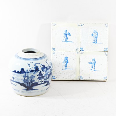 Lot 81 - A set of four 18th century Delft blue and...