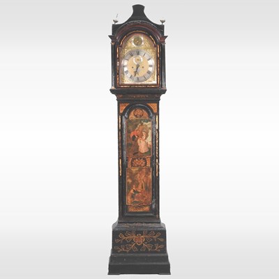 Lot 98 - An 18th century black japanned and polychrome...
