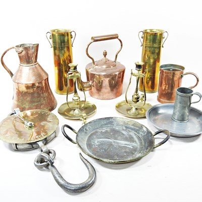 Lot 243 - A pair of World War I era trench art vases,...