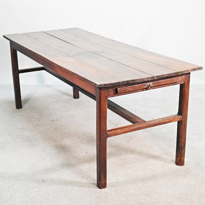 Lot 332 - An 18/19th century oak refectory dining table,...