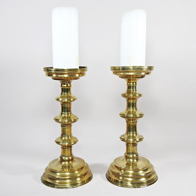 Lot 367 - A pair of 19th century Dutch brass...