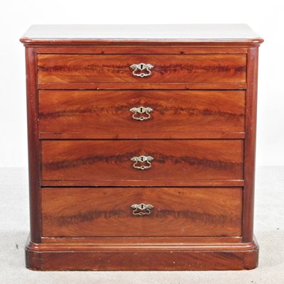 Lot 283 - A 19th century continental mahogany chest,...