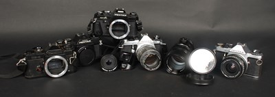 Lot 668 - Five cameras, to include four Pentax (2 x ME,...